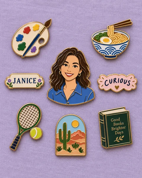 Pin collection — Transform reference imagery into a collectible pin concept.
