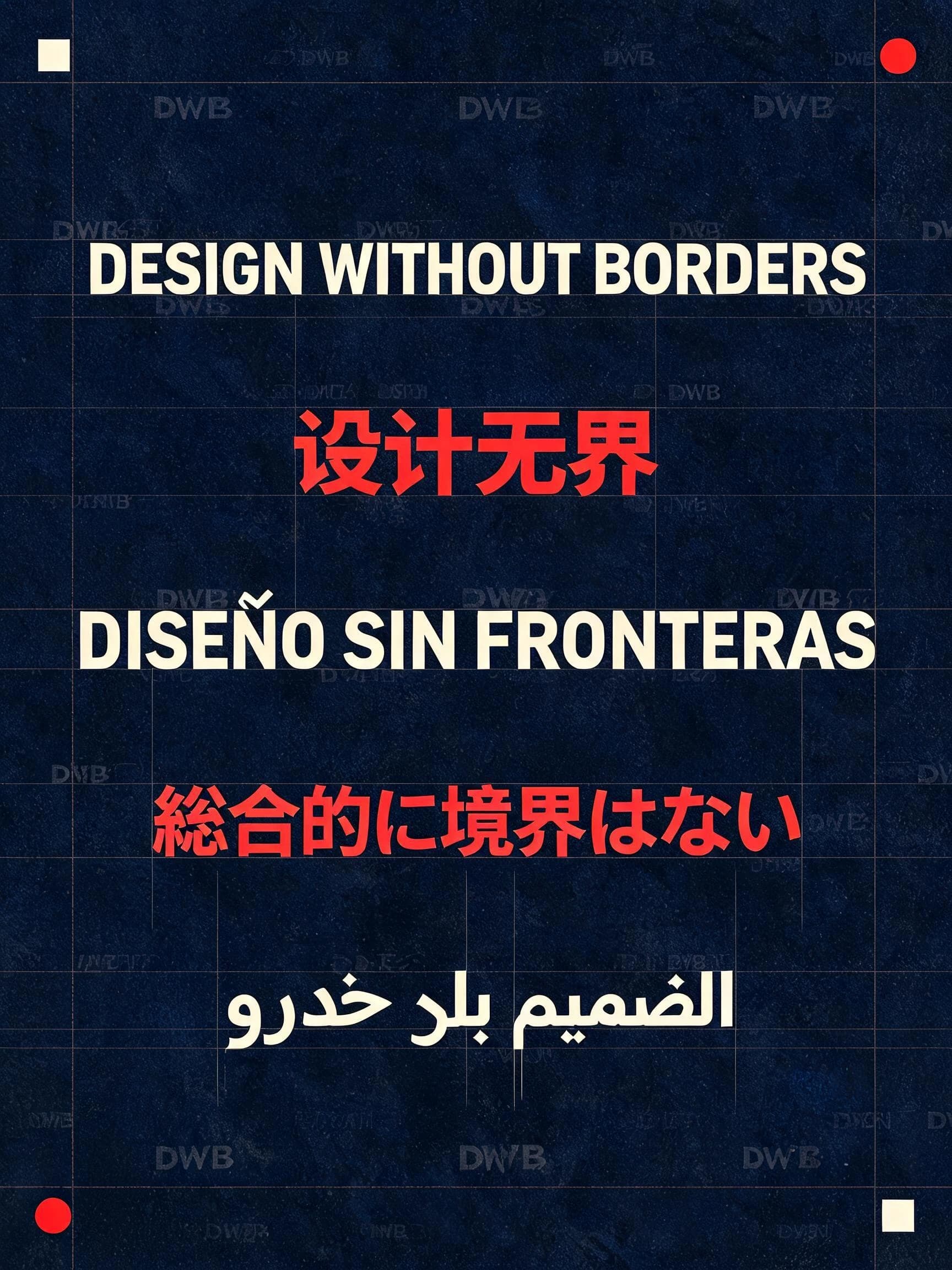 Seedream 5.0 Lite five-script poster with altered Japanese copy and repeated DWB marks