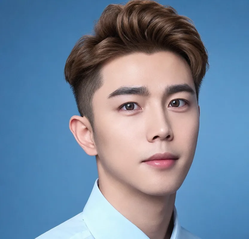 Portrait with a warm honey-brown hair color and soft highlights