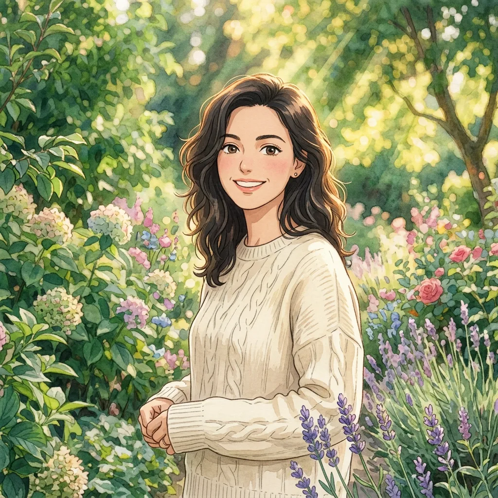 Portrait repainted in a hand-painted watercolor anime style