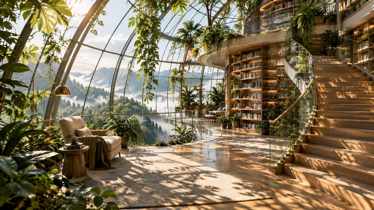 A library in the trees