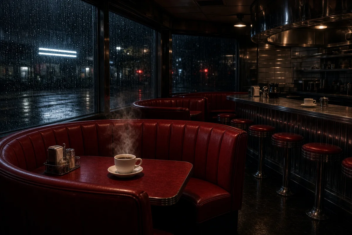 Cinematic red diner
