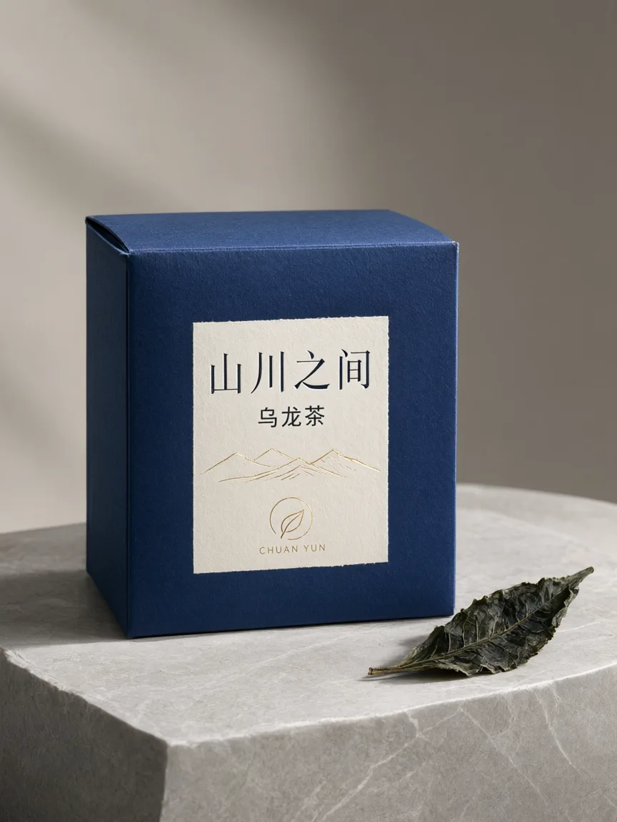 Blue tea box