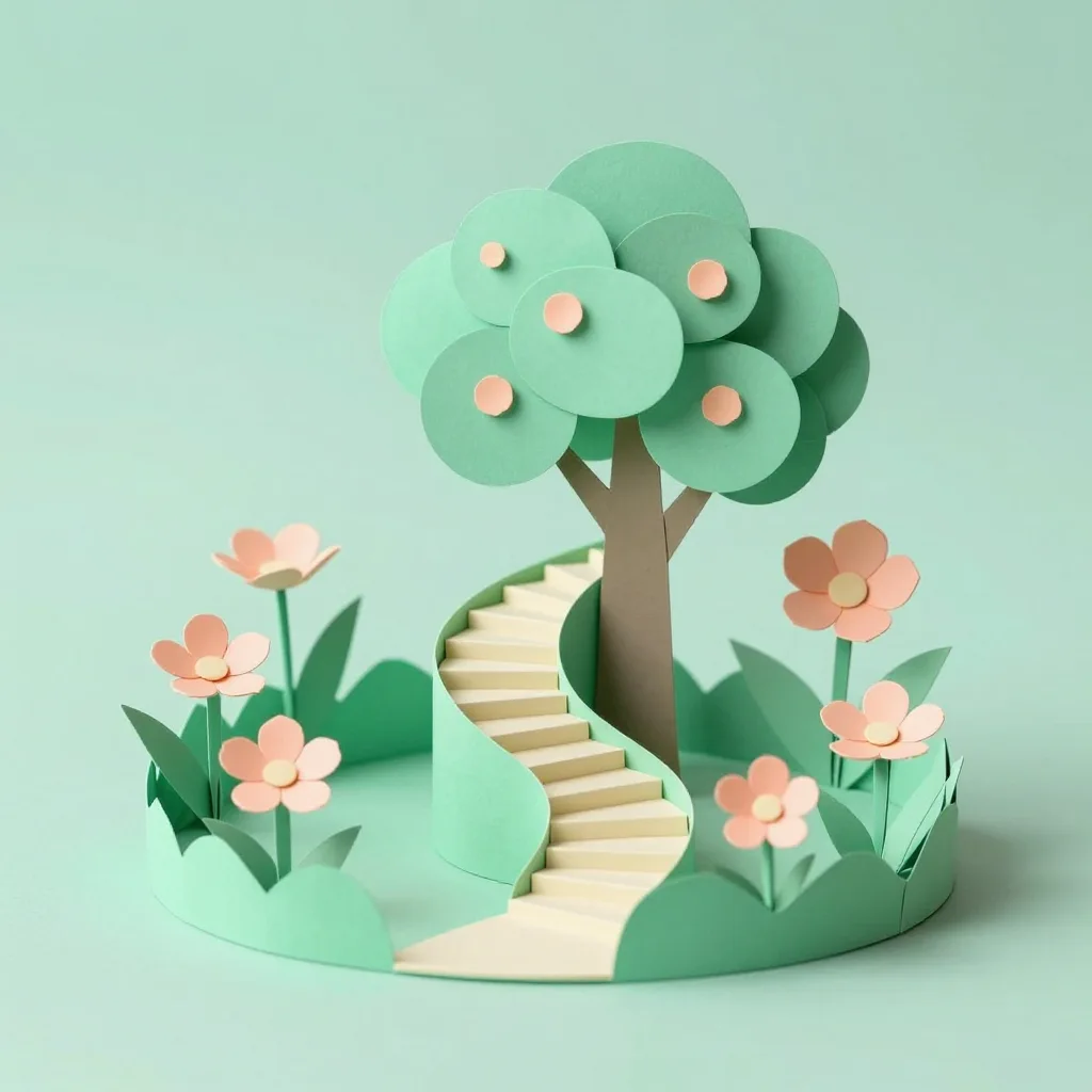 Folded-paper garden